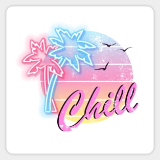 Chill Summer Palms White Sticker